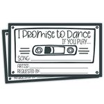 50 Retro Cassette Promise to Dance Cards - Song Request Cards for Wedding - Music Suggestion Tickets