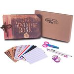 RECUTMS Our Adventure Book with Gift Box,Best DIY Scrapbook Photo Album 80 Pages,Retro Album Wedding Photo Album for Lover,Kids,Thanks Giving Gift(Adventure Gift Box)