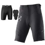 ROCKBROS Men's Mountain Bike Shorts Padded Baggy MTB Cycling Shorts Loose Fit Black