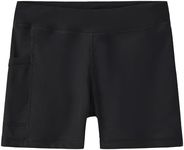 Dovio Girls' Swim Shorts, UPF 50+ Sun Protection Fully Lined Pockets Quick-Dry Soft Board Short for Beach Pool (Black, 8)