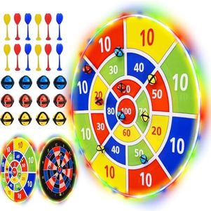 29"/73cm Dart Board with 12 Balls and 12 Darts, Board Games for Kids 4-6-8-12, Stocking Stuffers for Kids Boys Teen, Kids Toys Carnival Games for Indoor Outdoor (LED Dartboard with 12 Balls 12 Darts)
