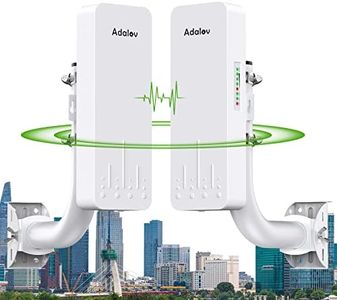 Wireless Bridge with 2 Bracket Mounts, 3KM 5.8G Point to Point Outdoor CPE, Adalov CPE660 Long Range WiFi Bridges for PtP/PtMP with 14DBi High Gain Antenna, PoE Adapter, 2 RJ45 Ethernet Port, 2 Pack