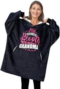 Grandma Gifts for Mother's Day, Wearable Blanket Hoodie, Oversized Hooded Blanket, Cozy, Warm, One Size - Call Me Black, Grandma - Call Me