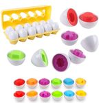 newlng Matching Eggs set for Toddlers Color&Shape Recognition Montessori Educational Toys Fine Motor Skill for 2 3 4 5 Years Kids Boys Girls Ideal for Christmas Birthday Party Easter Gifts 12pcs