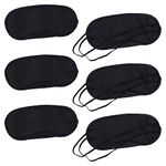 6 Pack Sleep Eye Blindfold Shade Cover, Sleeping Blindfold for Men & Women, Suitable for Lunch Break/Travel/on The Plane/Hotel/Camping Usage (Black)