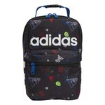 adidas Santiago 2 Insulated Lunch Bag, One Size, Icon Brand Love Black/Bright Royal Blue, One Size, Santiago 2 Insulated Lunch Bag