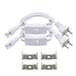 SinLoon UL-LP Certification 18AWG T5 T8 LED Wire Connector Power Cord LED Tube Power Extension Cord with on/Off Swith US Plug for LED T5 T8 Light Tube Integrated Extension Cable (2-Pack 3.3FT SW)