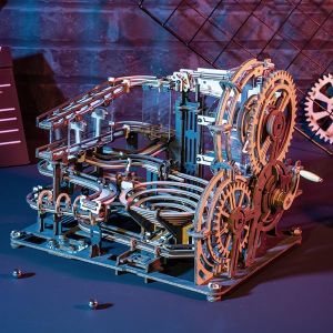 ROKR Marble Run 3D Wooden Puzzles for Adults - Mechanical Model Kits for Adults Hobbies Toys for Adults Gifts for Men/Women/Boys/Girls (Marble Night City)