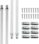 Amazing Drapery Hardware White Swivel Sash Curtain Rods with Silver Ends, Set of 4 (Hardware Included) - Adjustable Length 12-20 Inches,Easy to Install Metal Rods for Doors, Windows,and Sidelights