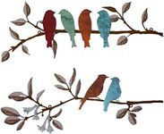 2 Pcs Metal Birds Wall Art Vivid Bi