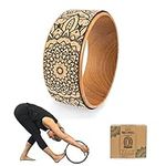 Myga Yoga Wheel - Exercise Prop great for Back Pain, Yoga Poses, Pilates, Stretches, Backbend Inversions and Bridge Position - Improves Flexibility, Balance and Core Strength - Cork Mandala