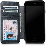 Sena Cases Wallet Book, Heritage Leather Wallet Case for New iPhone SE 3 (2022) / 2020 / iPhone 8/7, Denim