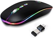 KBCASE Mouse for iPad, Wireless USB C Bluetooth LED Mouse, Type C Receiver,RGB Backlit Cordless Mice, Rechargeale and Noiseless, 3 DPI Adjustable for Laptop/Mac/iPad/Windows/Andriod/Computer