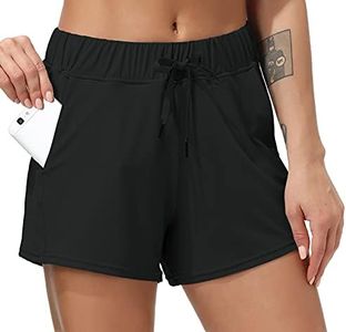 Dragon Fit Workout Lounge Shorts for Women Hiking Active Running Yoga Shorts Comfy Casual Shorts with Pocket (Medium, Black, m)