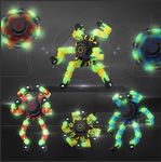 8Pcs Fidget Spinners Glow in The Dark, Fingertip Gyro DIY Deformable Robot Funny Sensory Fidget Toys Decompression Spinner Birthday Gifts Classroom Prizes Party Favors for Kids Adults