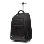 Rolling Backpack,Travel Backpack with Wheels Roller Backpack Wheeled Laptop Backpack Business Backpack Carry on Backpack Flight Approved Fits 17 inch Laptop Backpack with Wheels for Women Men-Black