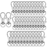 100PCS Premium Key Chain Clip Hooks, Swivel Clasps Lanyard Snap Hook, Lobster Claw Clasps for Lanyard Key Rings Crafting