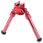 JINSE Bipod,6.5-9 Inch Picatinny Bipod with CNC QD Lever Mount,Lightweight, Stable Design Adjustable Bipod 360 Degree Swivel (Red)