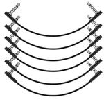 Donner 12 Inch Guitar Flat Patch Cable Black 6-Pack