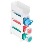 mDesign Stackable Water Bottle Holder - Refreshing Water Bottle Storage - for up to 4 Bottles of Water, Juice, or Sodas in your Fridge, Pantry or Cabinets - Kitchen Accessories - White