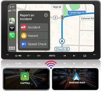 ATOTO F7WE 9 inch Double Din Car Stereo, Wireless CarPlay & Wireless Android Auto, Touchscreen Car Radio with Bluetooth, MirrorLink, HD LRV, GPS Navi, USB Video & Audio, Voice Control, F7G209WE