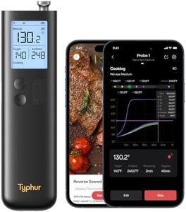 Typhur SYNC Gold Lite Wireless Meat Thermometer | Slim Probe | 10x Stronger Signal Than Bluetooth | Reliable Readings Through Closed Smoker, Kamado Grill, BBQ, and Tough Obstacles | Easy-to-Use Base