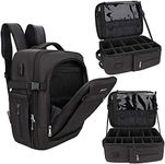 Makeup Backpack, Relavel Professional Makeup Case Extra Large Travel Train Case Makeup Bag for Women and Girls Cosmetic Organizer, Makeup Artist Kit, with Adjustable Dividers and Shoulder Strap