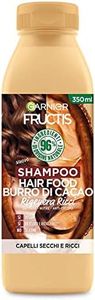 Garnier Fructis Hair Food Burro di Cacao Rigenerante, Shampoo per Capelli Secchi e Ricci, 97% di Ingredienti di Origine Naturale, Senza Siliconi, 350 ml