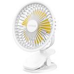 UN1QUE Portable Fan,1800mAh Rechargeable Mini Table Fan,Small Desk Fan 3 Speed,Brushless Motor 3000RPM High Speed Usb Fan,Quiet Clip Fan for Office Kitchen Stroller Camping