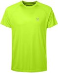 TIHEEN Men's Workout T-Shirts,Short Sleeve Quick Dry Lightweight T-Shirts,UPF 50+ Sun Protection Beach Shirts, 12158-yellow, Small