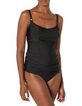 Panache Swim Women's Anya Bra-Sized Balconnet Tankini Top, Black, 36 D