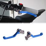 JESTOP Dirt Bike Clutch Lever, Adjustable Pivot Brake Lever for Sur Ron Light Bee Segway X260 X160, 6061 Billet Folding Left & Right Hand Lever Set for Sur Ron Parts (Blue)