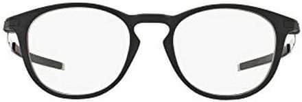 Oakley Men's OX8105 Pitchman R Round Prescription Eyeglass Frames, Satin Black/Demo Lens, 50 mm