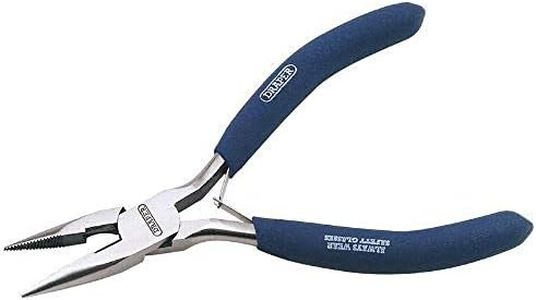 Draper 60740 38A Carbon Steel Long Nose Plier, 125mm , Blue