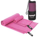 EPAuto Microfiber Fast Drying Towel for Travel Camping and Yoga, 2 Pack, Pink