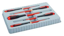 Bahco BE-9882S Insulated Ergo VDE Screwdriver Set, Slotted/Pozidriv, 5 Pieces