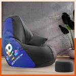 Pi Bean Bags with Beans Filled 4XL VibeBoost Premium Bean Bag with Free Cushion and Footrest - Official : Cozy Cravings Combo (Matching Color : Regular, Cheat Day-Black)