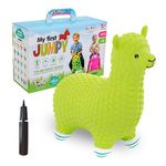 GERARDO'S Toys Animal Space Hopper for Toddlers and Kids - Bouncy Ride-on Alpaca Hopping Toy - for Ages 1-5 Years Old - Includes Pump - Inflatable Bouncer for Indoor and Outdoor Fun - Green Alpaca…