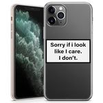 Phone Case for iPhone 6 plus / 6s plus - Clear Soft Gel Cover Warning Signs Aesthetic Quote Your Own Text - I Don't Care