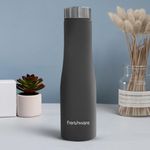 Frenchware Water Bottle (Grey, 1 Litre, Stainless Steel) Bottle for Fridge, School, Outdoor, Gym, Home and Office, Scratch-Resistant, BPA-Free, Non-Toxic, Easy-to-Clean