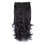 STREAK STREET CLIP-IN 24" OUT CURL NATURAL BLACK HAIR EXTENSIONS