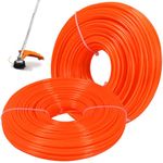 2.4mm Nylon Strimmer Wire, 328 Feet 100M Round Strimmer Line Strong Trimmer Cord for Garden Strimmer Grass Trimmers Electric (Orange)