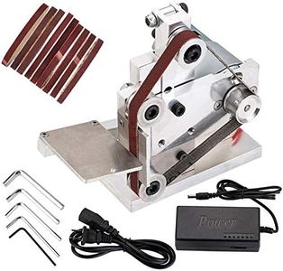 Cozyel 110V Mini Belt Sander Electric Sanding Polishing Grinding Machine Knife Apex Edge Sharpener 9000RPM with 10PCS Abrasive Belts for Metal Wood Acrylic Polish