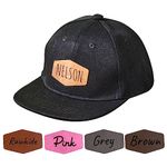 Custom Baseball Toddler Hat,Personalized Name Truck Cap with Adjustable Snapback for Infants Babies Kids Boys Girls Adults(No Mesh, Hexagonal Leather)