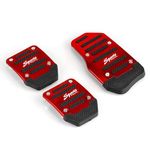 SEMAPHORE® 3 Pcs Non-Slip Manual Car Pedals Kit Sports Brake Pad Cover Foot Pedals Rest Plate Kits(Red) Compatible with Kia Seltos