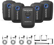 Saramonic 4-Channel Wireless Lavalier Microphone System for DSLR Camera, Blink500T4 2.4G Wireless Lapel 4 Transmitters & One Receiver 328ft Range for Camcorder Smartphones Interview Vlog YouTube Video