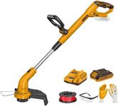 INGCO 20V Lithium-Ion Cordless Grass String Trimmer 8200RPM 2IN1 Grass Trimmer And Edger Strimmer Line Strimmers Edge Cutter with 1Pcs 2.0Ah Battery, 1Pcs Charger CGTLI20301