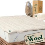 Organic Merino Wool Mattress Topper - Luxury Pillow Top Mattress Pad, Handmade, Non-Toxic, Cooling & Hypoallergenic, Natural Back Pain Relief, Sustainable Bedding (Full)