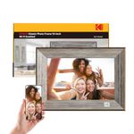 KODAK Digital Photo Frame WiFi Digital Frame 10 inch, HD IPS Touchscreen, Classic Wood Electronic Picture Frame with Cloud Storage, 16GB Internal Memory, Share Picture Video Instantly via Email or App