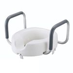 Raised Toilet seat with Padded arm Support Handles- Safety Mobility aid (5" High)